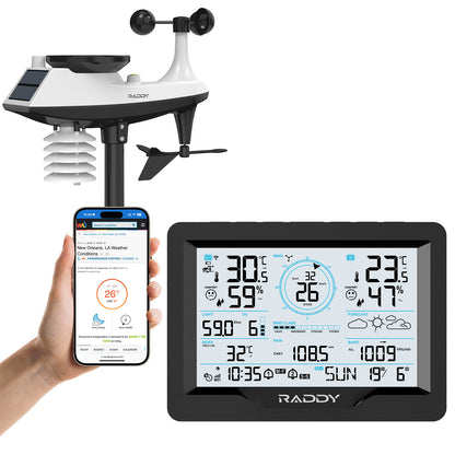 Raddy MN6 Wi-Fi Weather Station with outdoor sensor