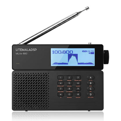 Raddy MLite-880 SDR Radio | Full Band & Aviation | SSB/LSB/USB/CW | Waterfall Spectrum | 5000mAh 21700 | DSP Noise Reduction