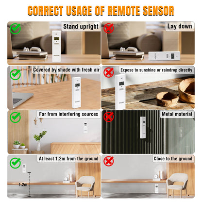 Raddy R6 Wireless Remote Sensor  correct usage of remote sensor
