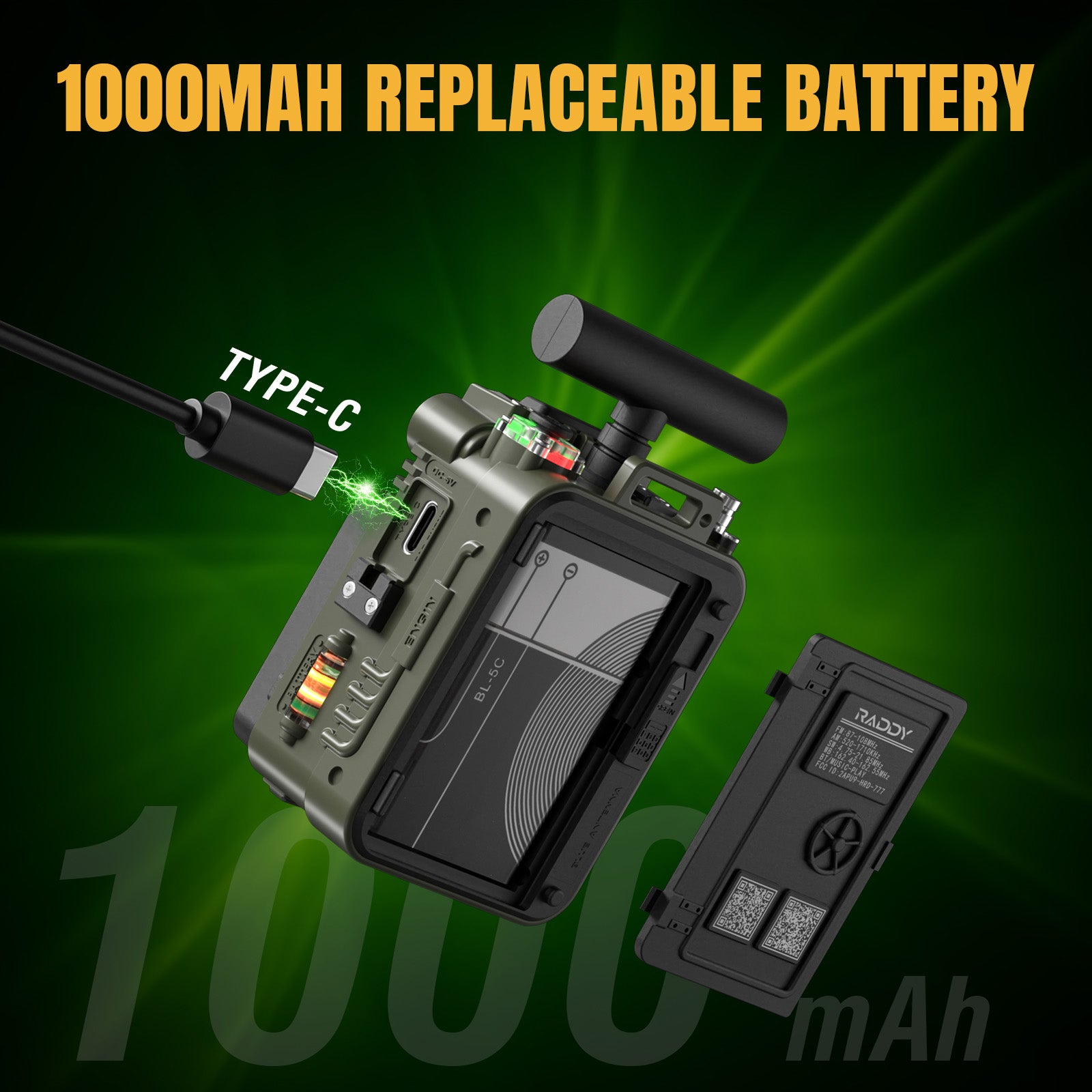 RF750 Plus AM/FM/SW Shortwave Radio 1000mah replaceble battery 