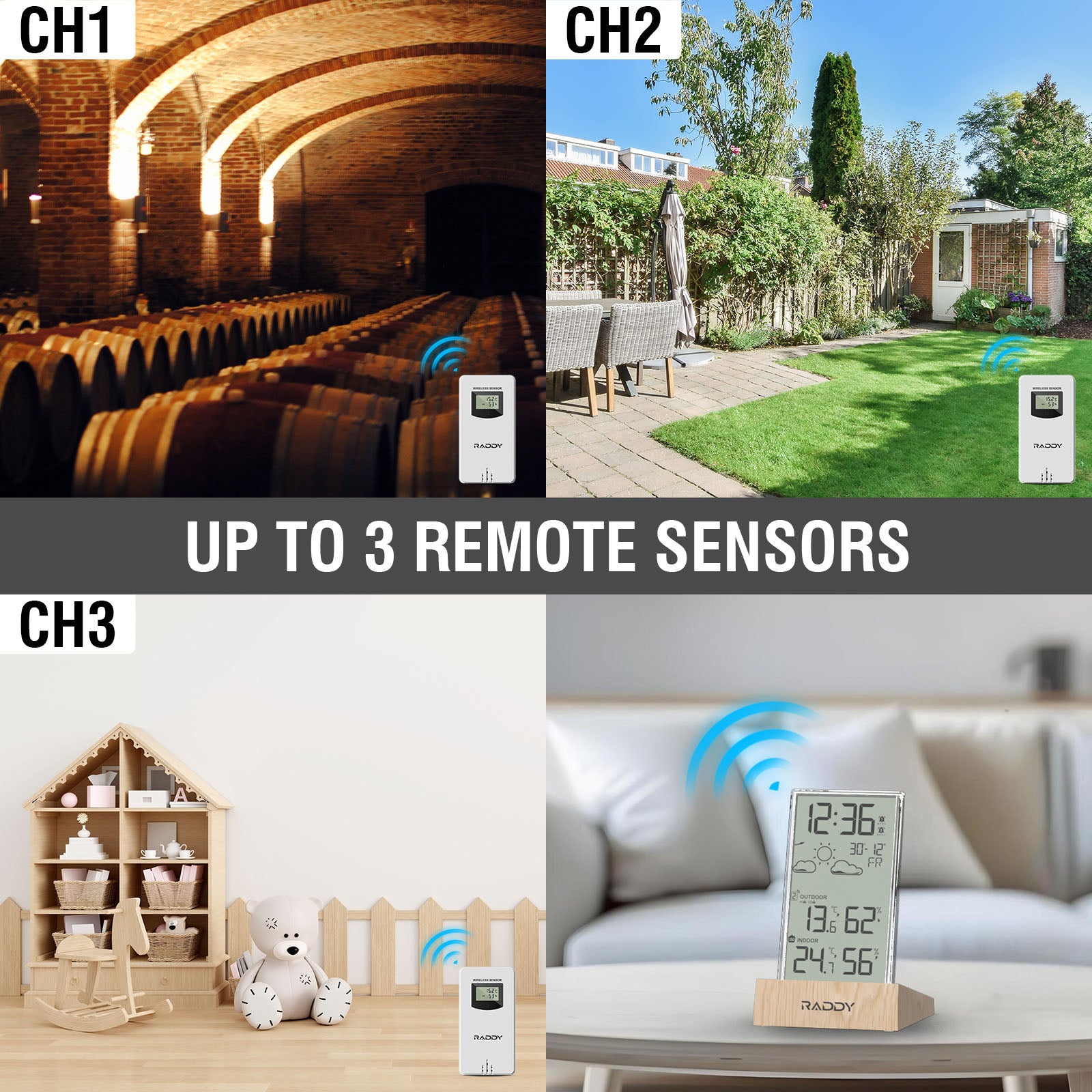 V5 Wireless Weather Station up to 3 remote sensors