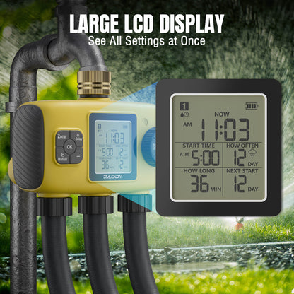 Raddy WS-8 Sprinkler Timer LCD dsdisplay