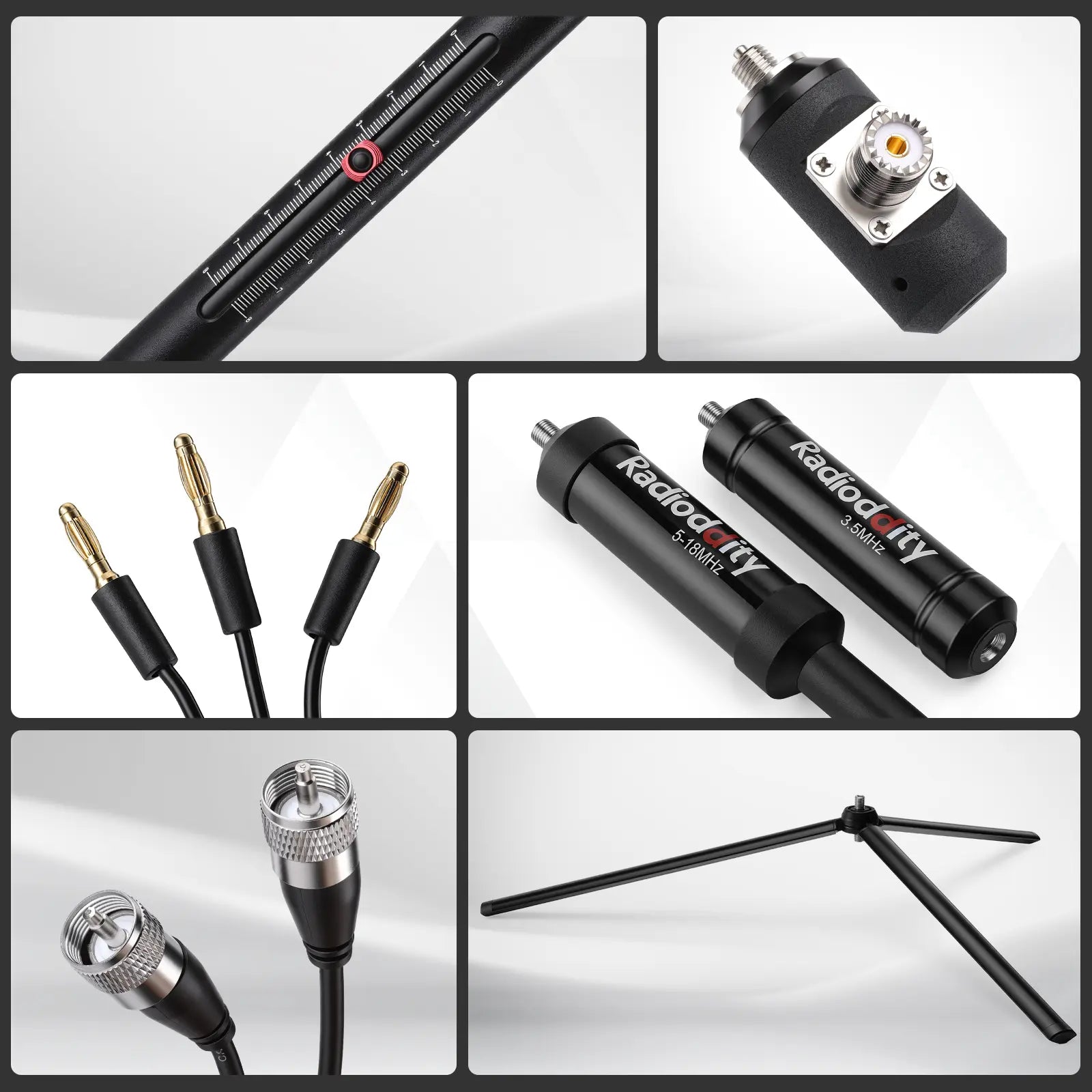 Radioddity HF-010 Portable HF Antenna | 6-80M | 3.5-50MHz | SWR 1-1.5 | Quick-Tuning - Radioddity