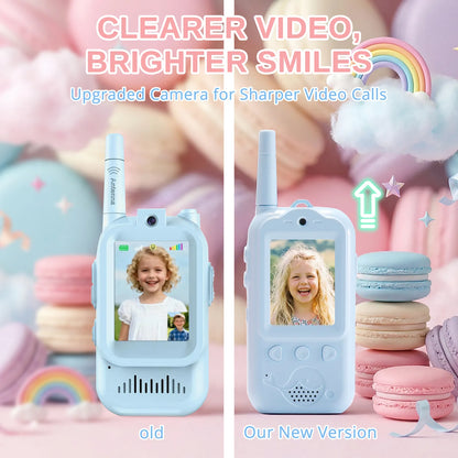 Radioddity KiddoTalk V1 Video Screen Walkie Talkies | 4 Fun Video Modes & Voice Effect | Toys for Boys&Girls - Radioddity