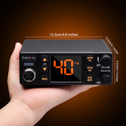 Radioddity CB-606 / CB-606 Pro CB Radio | 4W | AM/FM/PA | 2.2’’ LCD Display | Instant Channel 9/19 | NB/ASQ/SQ | 40 Channels