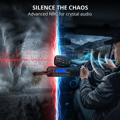 Radioddity DB35-UV Dual Band Radio | 35W High Power | Detachable Faceplate | NRC Noise Reduction | 7-Color LCD Display | Programming Cable Included