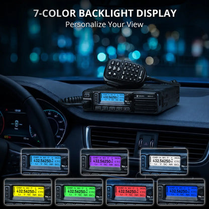 Radioddity DB35-UV Dual Band Radio | 35W High Power | Detachable Faceplate | NRC Noise Reduction | 7-Color LCD Display | Programming Cable Included