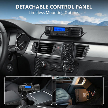 Radioddity DB35-UV Dual Band Radio | 35W High Power | Detachable Faceplate | NRC Noise Reduction | 7-Color LCD Display | Programming Cable Included