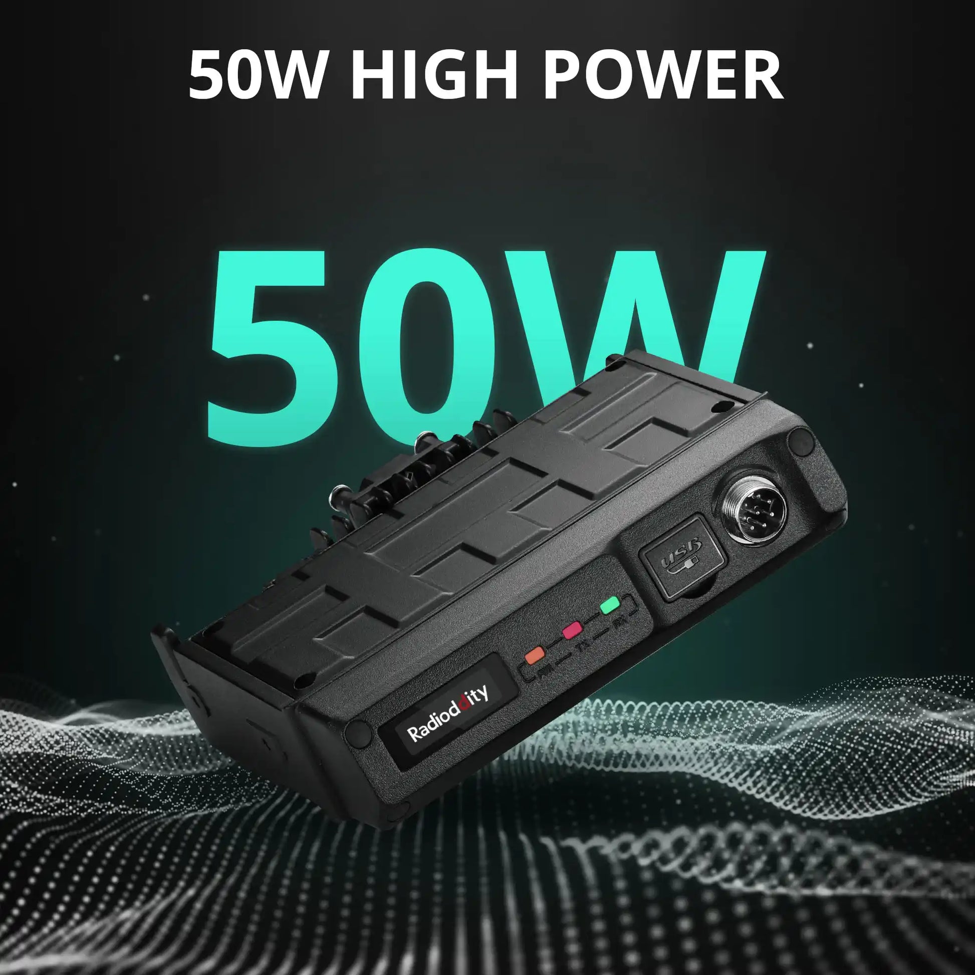 50W high power Radioddity DB50-B with 'Radiody' branding on a dark background
