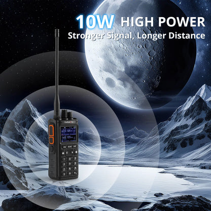 Radioddity GS-10B 10W Ham Radio | Multi-Band TX & RX | BT APP Programmable | Dual PTT | Color Display | USB-C