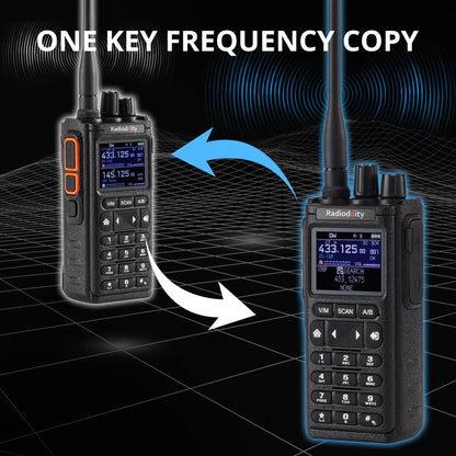 Radioddity GS-10B 10W Ham Radio | Multi-Band TX & RX | BT APP Programmable | Dual PTT | Color Display | USB-C