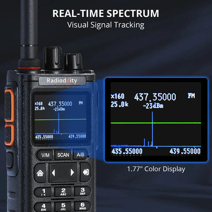 Radioddity GS-10B Pro 8W Ham Radio | Real-Time Spectrum | HF SSB CW Airband | Citizen Band | NOAA Receiver | BT APP Programming | 999 Channels | 2 Donut Antennas