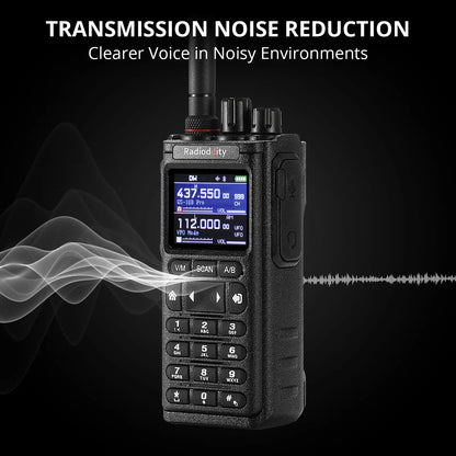 Radioddity GS-10B Pro 8W Ham Radio | Real-Time Spectrum | HF SSB CW Airband | Citizen Band | NOAA Receiver | BT APP Programming | 999 Channels | 2 Donut Antennas