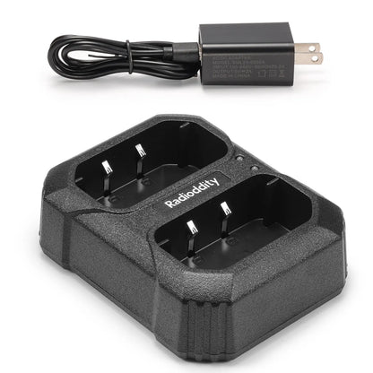 Radioddity HD-2 Dual-Slot Desktop Charger | USB-C Charging Dock | For HD-2 Walkie Talkies & Spare Batteries | Smart LED Indicator | Multi-Protection Safety Circuit
