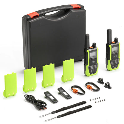 Radioddity HD-2 Walkie Talkies |  FRS/PMR | IP67 Waterproof & Heavy-Duty | Cold-Weather Ready | Emergency USB-C Power Output | 2500mAh Battery | Dual PTT | NOAA Alerts