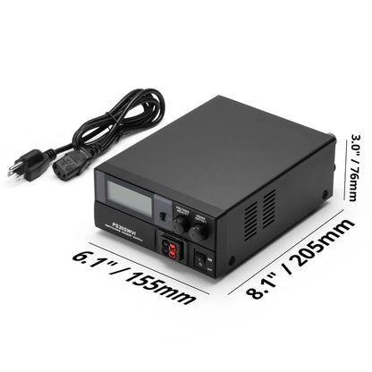 Radioddity PS30 Switching DC Power Supply | Anderson Powerpole(R) Compatible | 8–15V Adjustable | 13.8V Stable Output | 30A | Short Circuit & Overload Protection