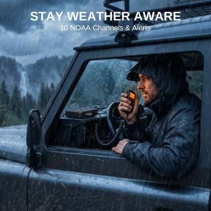Radioddity UB15-G 15W GMRS Mobile Radio | Full Keypad Control Microphone | Dual-Way Noise Reduction | Repeater Capable | NOAA Alert & Recording | 7-Color LCD