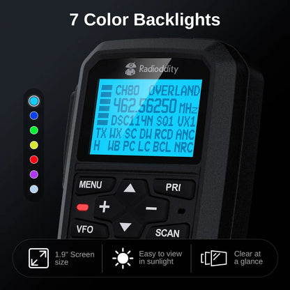 Radioddity UB15-G 15W GMRS Mobile Radio | Full Keypad Control Microphone | Dual-Way Noise Reduction | Repeater Capable | NOAA Alert & Recording | 7-Color LCD