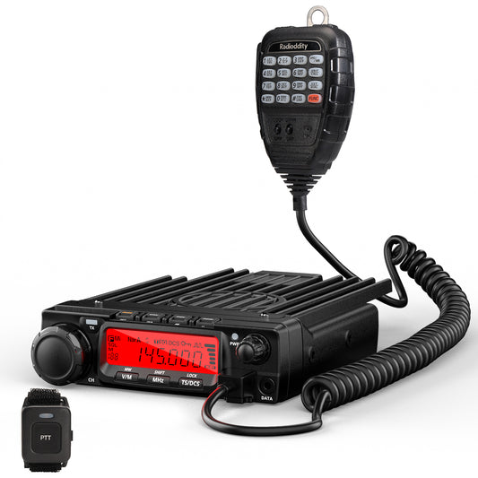 Radioddity VB70-B Mobile Radio | VHF | Max 70W | Bluetooth PTT | Background Noise Reduction | Air Band