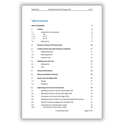 [eBook] Radioddity Extended Manual for Xiegu G106 - Radioddity