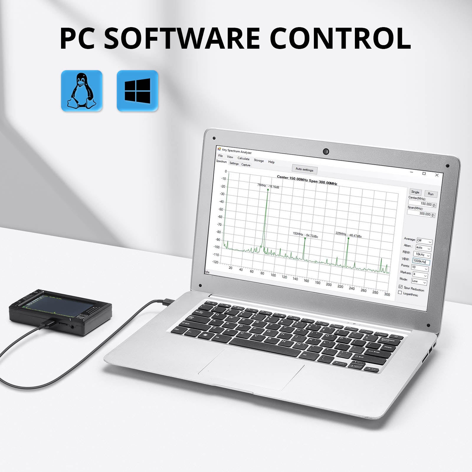 TinySA Ultra Spectrum Analyzer PC software control