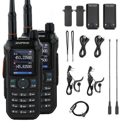 Baofeng UV-21R 6W Tri-Band Radio | 1.77'' Color Large Screen | NOAA | 999 CHs | Wireless Copy Frequency | Type-C Charging