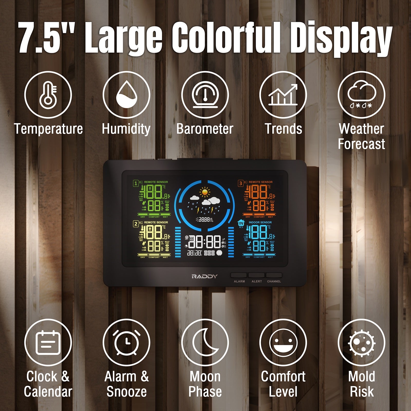 Raddy WF-80C|7.5" Large colorful Display| Support Various Functions