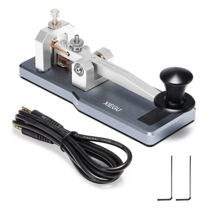 Xiegu VK-5 Mini CW Straight Key | Morse Code Key | 3.5mm Jack | Durable CNC Aluminum Base | for HF Transceiver G90 X6100 X6200 X5105 G106 - Radioddity