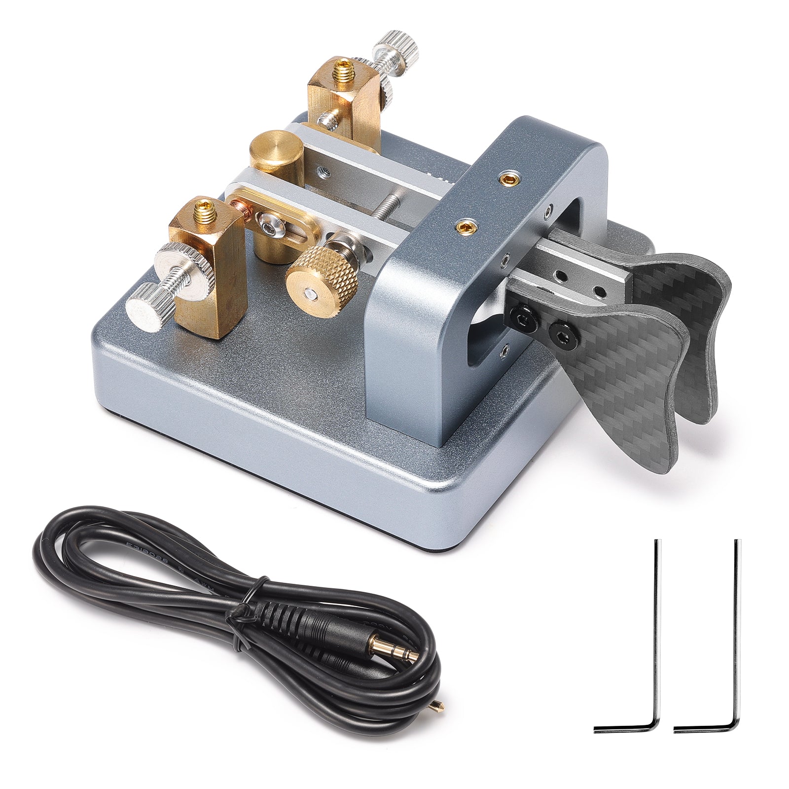 Xiegu VK-6 Iambic CW Morse Code Key | Dual Paddle | Adjustable Spring | 3.5mm Plug | Durable CNC Aluminum Base | for HF Transceiver G90 X6100 X6200 X5105 G106 - Radioddity