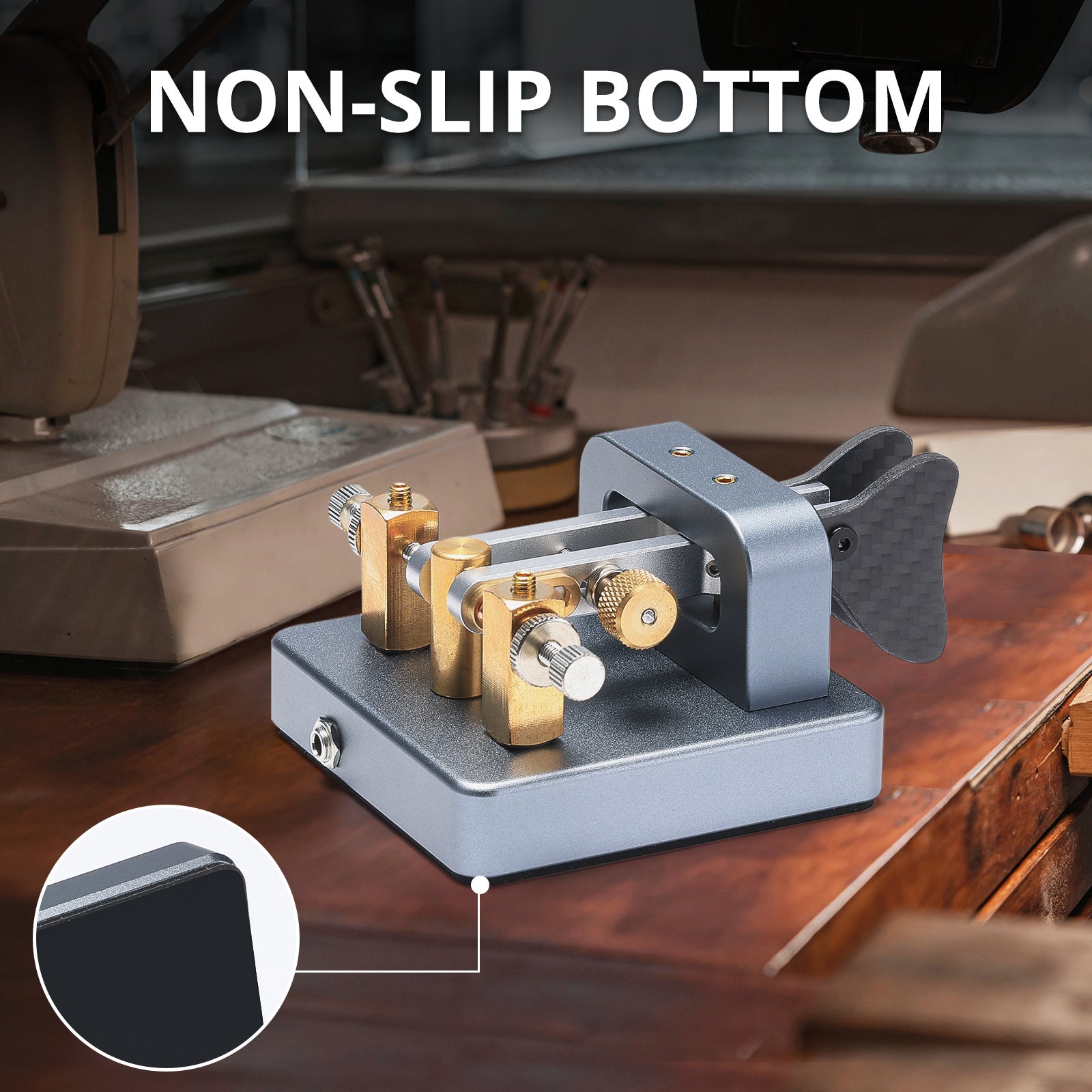 Xiegu VK-6 Iambic CW Morse Code Key | Dual Paddle | Adjustable Spring | 3.5mm Plug | Durable CNC Aluminum Base | for HF Transceiver G90 X6100 X6200 X5105 G106 - Radioddity