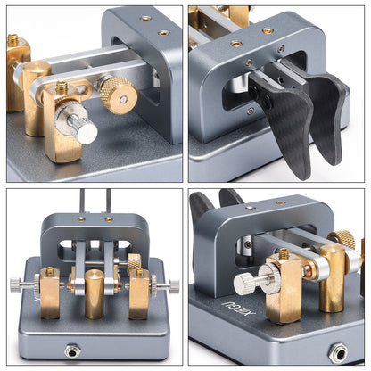 Xiegu VK-6 Iambic CW Morse Code Key | Dual Paddle | Adjustable Spring | 3.5mm Plug | Durable CNC Aluminum Base | for HF Transceiver G90 X6100 X6200 X5105 G106 - Radioddity