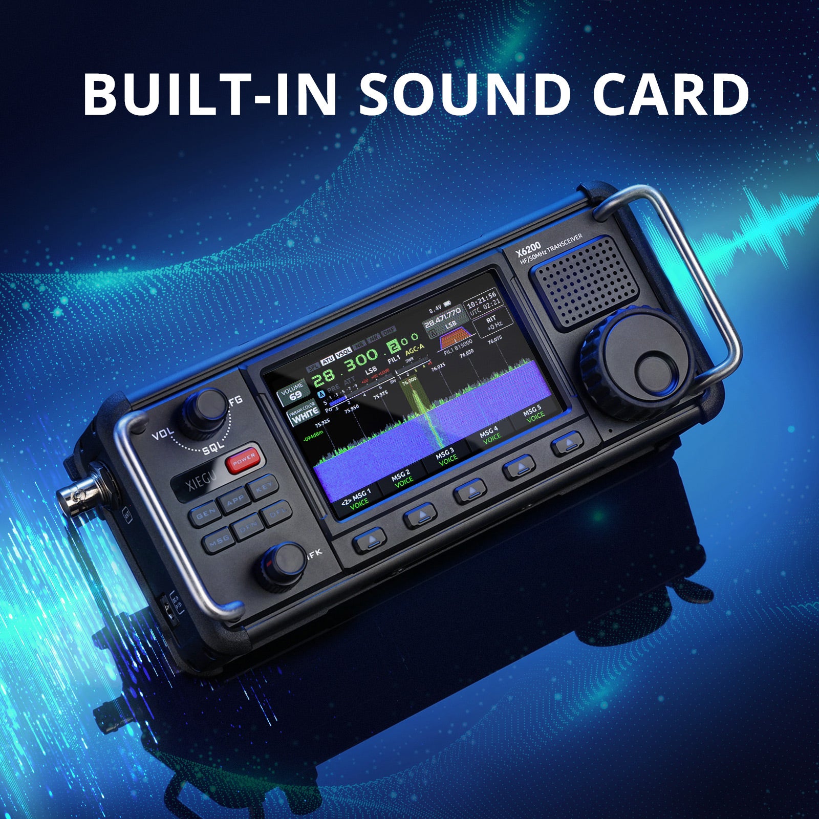 Xiegu X6200 HF Transceiver | 8W | Full Mode Full Band | RF Direct Sampling | Replaceable Battery | Built-in ATU | SDR Structure | WFM AIR RX - Radioddity