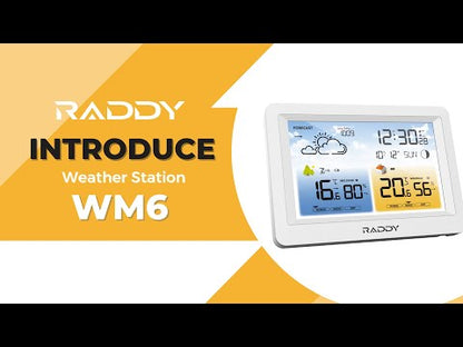 Raddy WM6 Weather Station | Wireless Thermometer Hygrometer | Built-in 2000mAh Battery | Mold Risk Alert