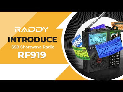 Raddy RF919 Shortwave Radio | Full Band Receiver with SSB | 20W Bluetooth 5.1 | APP Remote Control | Antenna Tuner | 5000mAh Battery | Dual Screens