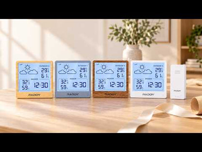 Raddy WF-50 Weather Station | 5.0’’ VA/TN Display | Weather Forecast | Temperature & Humidity Monitor | USB-C/Battery Powered