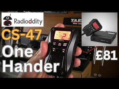 Radioddity CS-47 One Hander CB Radio | LCD Mic with Built-in Speaker | 7-Color Backlit | AM/FM | RF Gain | VOX