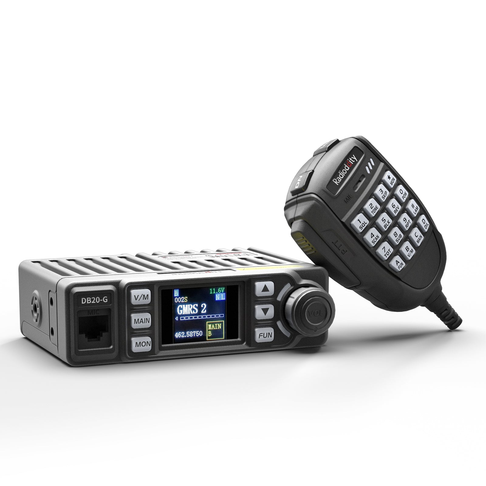 Radioddity DB20-G GMRS Mobile | 20W | 500 Channels | UHF VHF Scanner | Sync | Repeater Capable - Radioddity