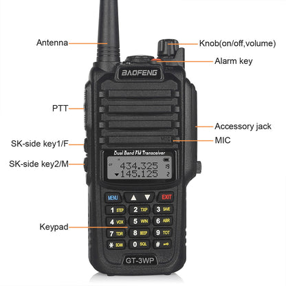 Baofeng GT-3WP Waterproof Two Way Radio + Programming Cable [DISCONTINUED] - Radioddity
