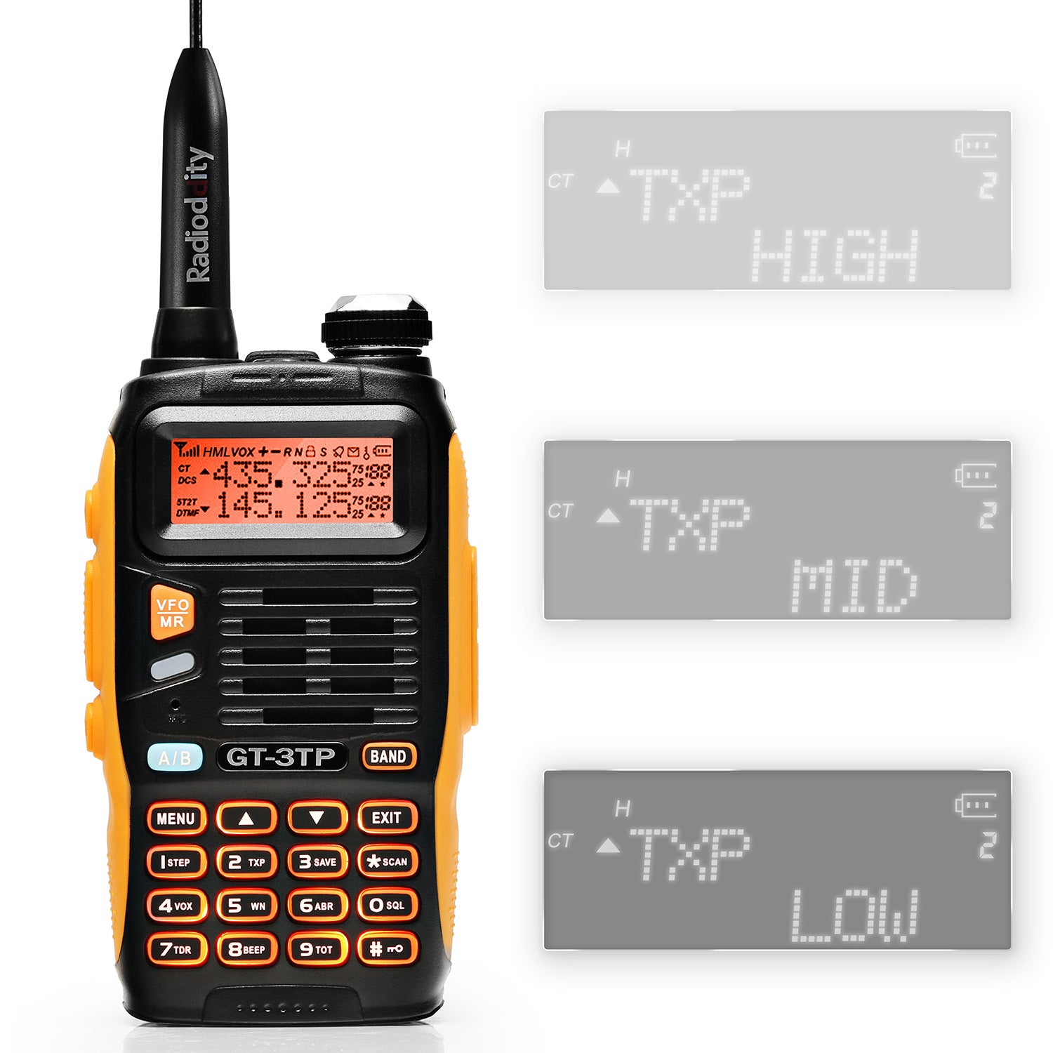 Baofeng GT-3TP Mark III | Dual Band | 8W/4W/1W | Tri-power | High-gain Antenna - Radioddity