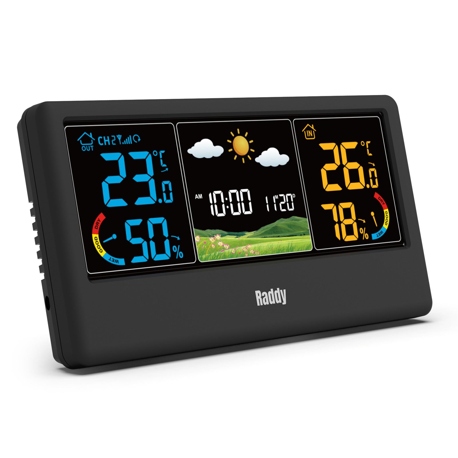 Raddy WF-55C Wireless Weather Station | Color Display | Weather Forecast | Thermometer Hygrometer - Radioddity