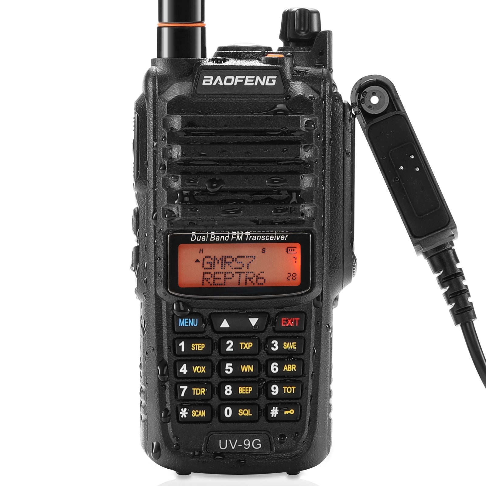 Baofeng UV-9G GMRS Radio [2 Packs] | 5W | IP67 Waterproof | Repeater Capable | V/UHF Scanner | NOAA - Radioddity