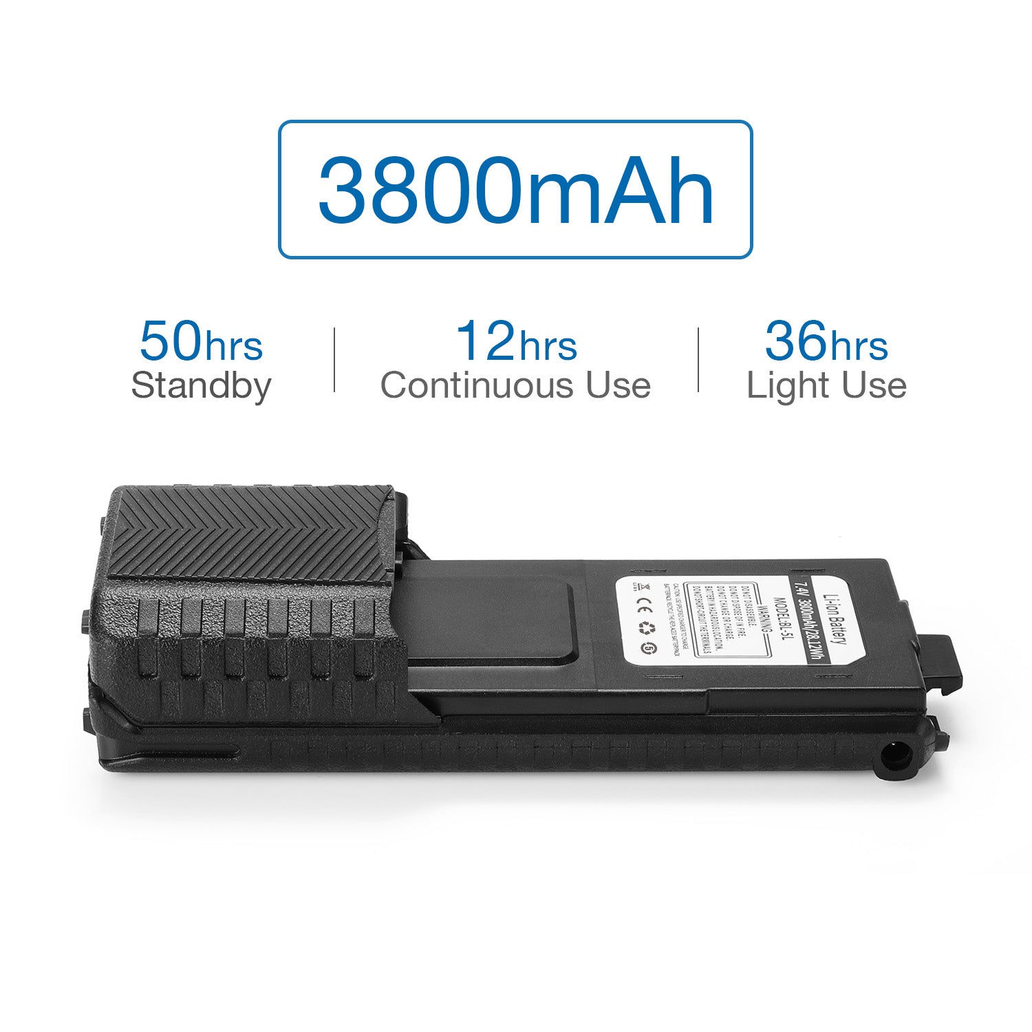 Baofeng 7.4V 3800mAh Li-ion Battery for RD-5R/UV-5R/UV-5R Plus/UV-5RTP - Radioddity