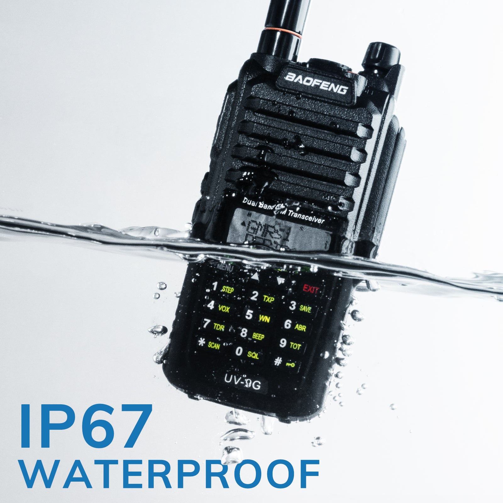 Baofeng UV-9G GMRS Radio | 5W | IP67 Waterproof | Repeater Capable | V/UHF Scanner | NOAA - Radioddity