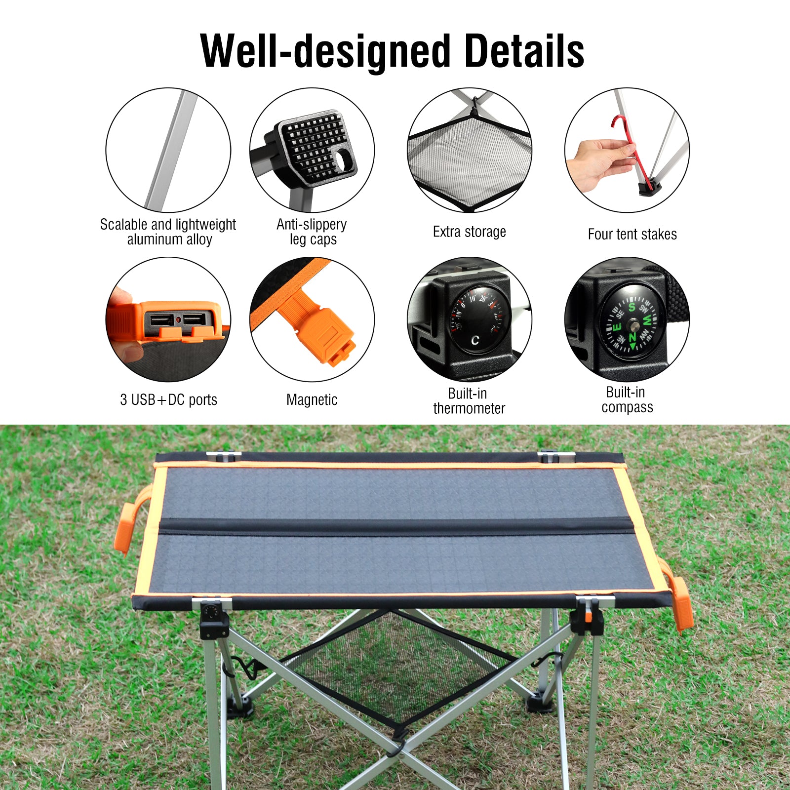Raddy ST30 30W Solar Camp Table | Foldable | IP65 Waterproof | Portable Solar Panel Charger [DISCONTINUED] - Radioddity