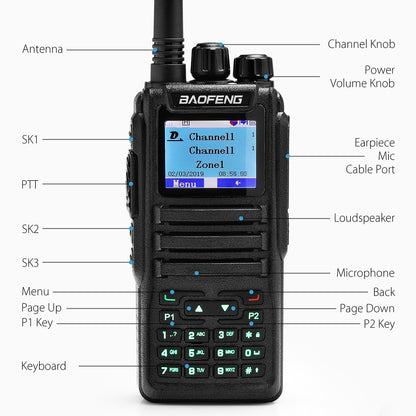 Baofeng DM-1701 DMR | Dual Band | 5W | 120K Contacts Import | SMS Function - Radioddity