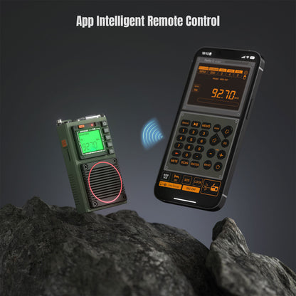 Raddy RF75A Shortwave Radio | Bluetooth 5.0 APP Control | FM AM VHF SW WB | Type-C Charging | SOS Flashlight - Radioddity