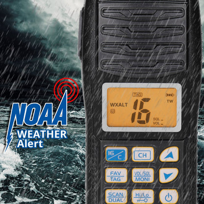 Radioddity Voyage RV6  Marine Radio VHF | Tri-watch | Waterproof | NOAA | Emergency Strobe LED [DISCONTINUED] - Radioddity
