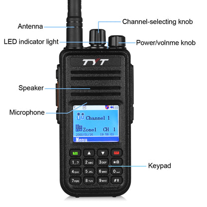 TYT MD-380 UHF DMR Digital Radio +  Remote Speaker - Radioddity