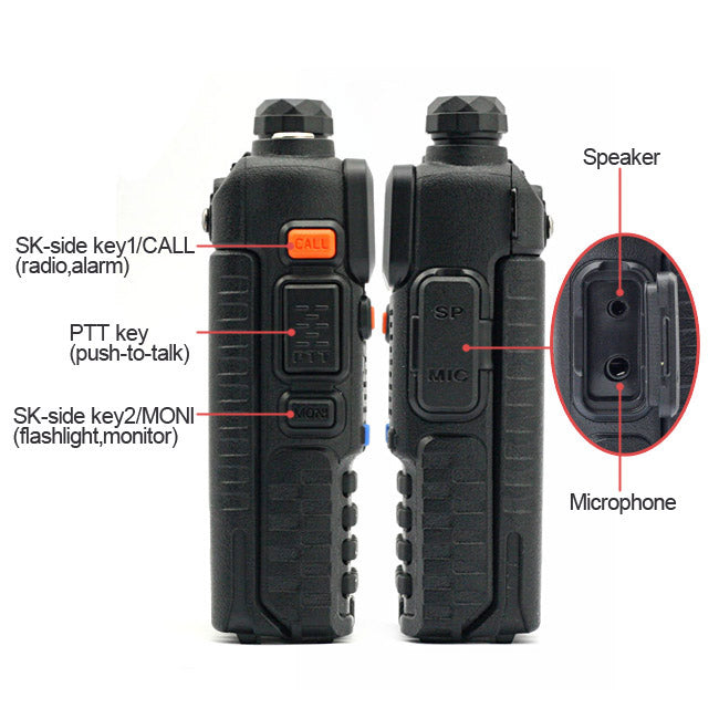 Baofeng UV-5R | Dual Band | 4/1W | 128CH | Flashlight | VOX | Alert | TOT - Radioddity