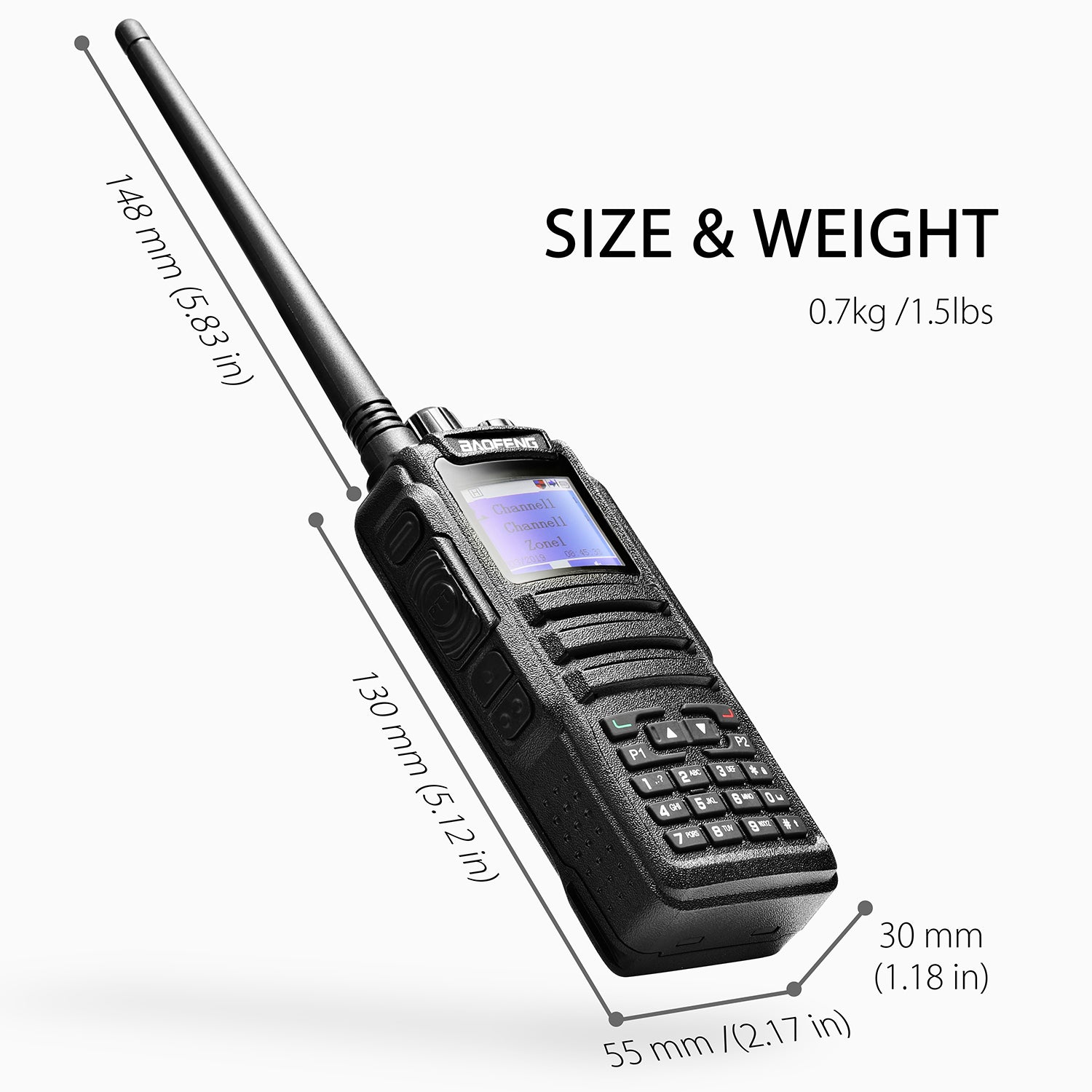 Baofeng DM-1701 DMR | Dual Band | 5W | 120K Contacts Import | SMS Function - Radioddity